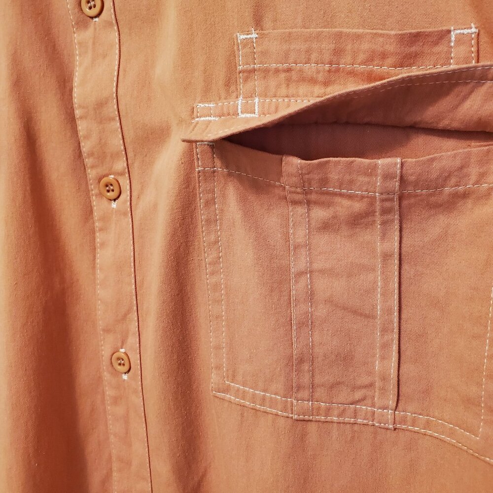 Coofandy Men’s Salmon Pink Short Sleeve Casual Button-Down Shirt - L - Picture 6 of 9